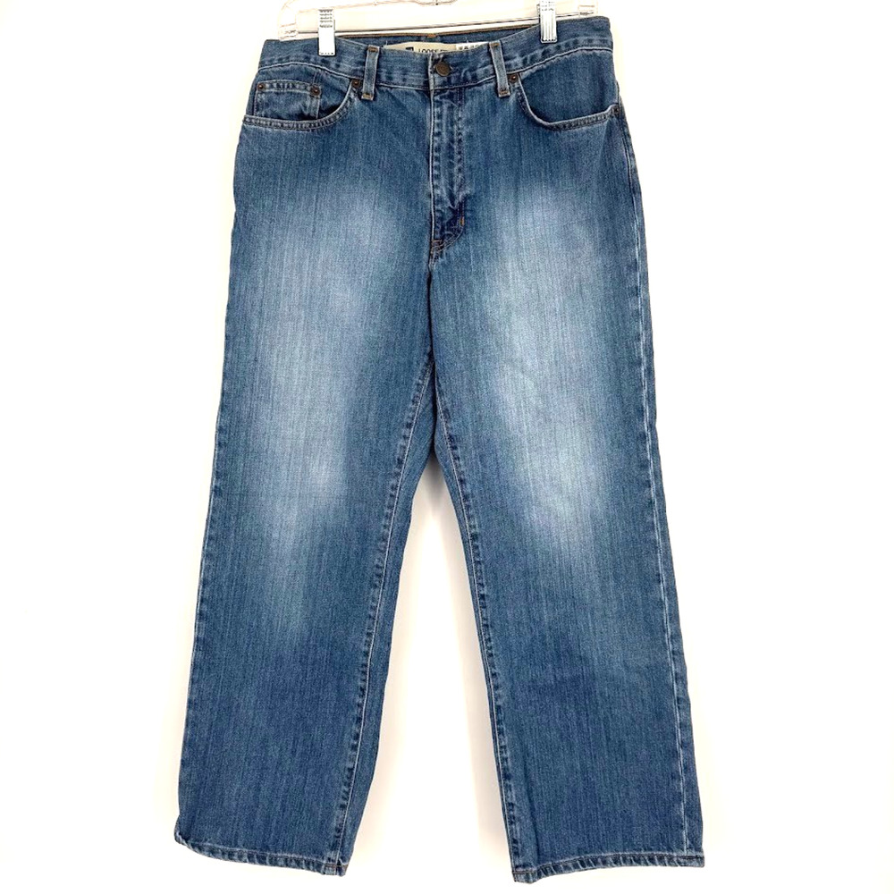 Gap Kids Boys 12 Loose Fit Jeans Medium Wash Straight Leg Denim 100% Cotton